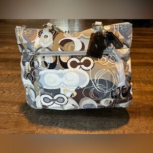 Authentic Vintage Coach Poppy Multi-color Neutral Tote